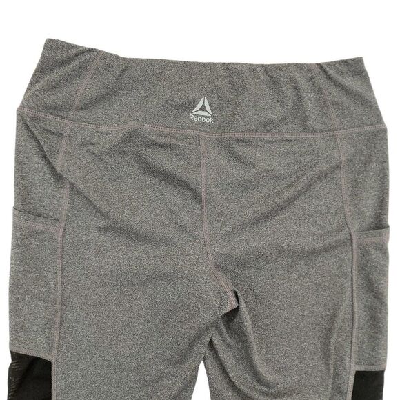 Reebok Capri Leggings Womens Size Medium Breathable Workout Running Gray - Picture 6 of 9